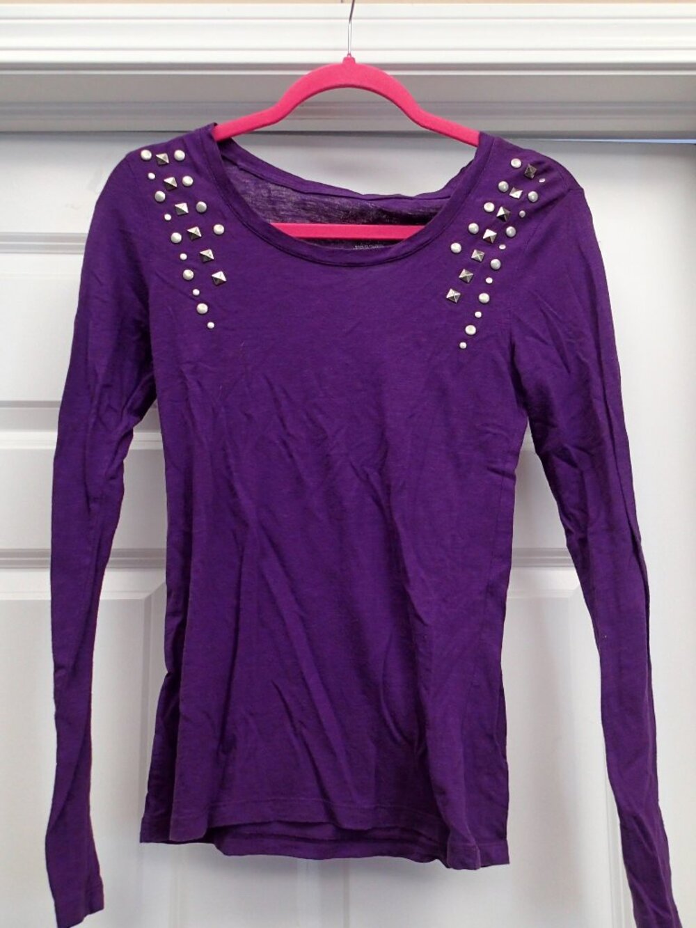 Miley Cyrus / Max Azria Purple Ladies Long Sleeve Shirt Size Large